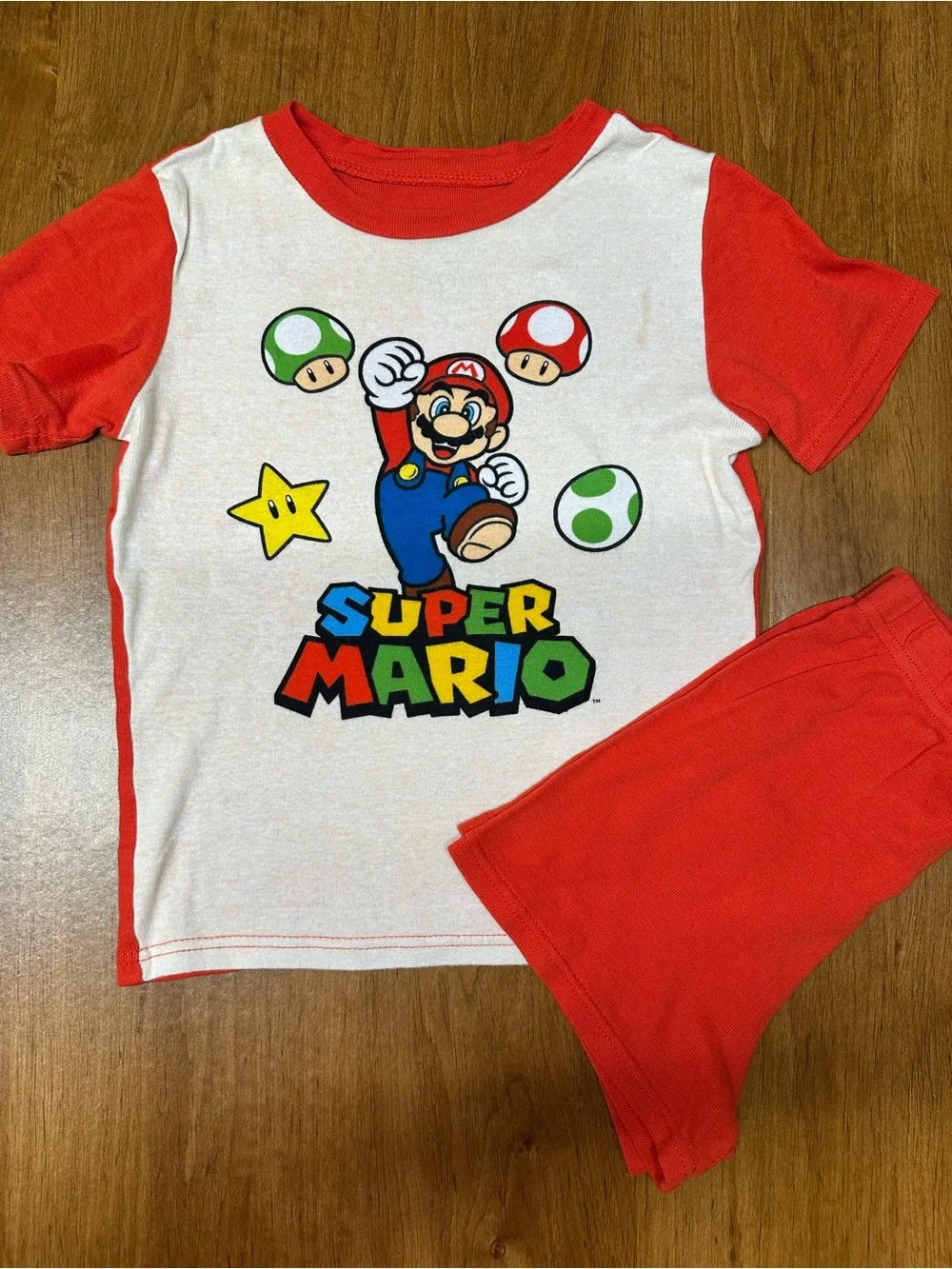Nintendo Super Mario Red and White Kids Pajama Set